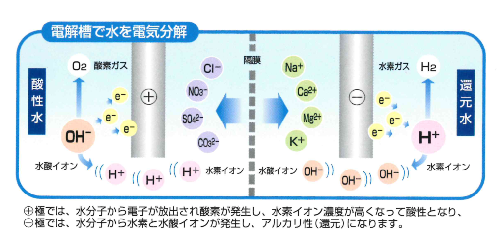 電解槽で水を電気分解